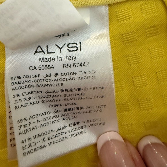 NWT Women’s Alysi‎ Yellow Patterned Trouser Pants Size 10 - Picture 6 of 7